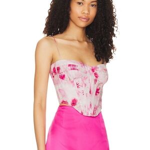 Bardot Pink Floral Corset Top